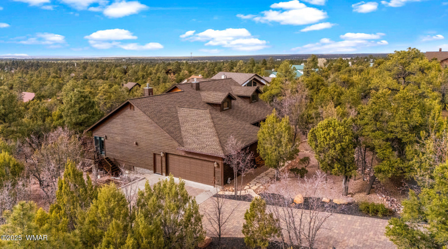 Aerial View of Driveway and Garage