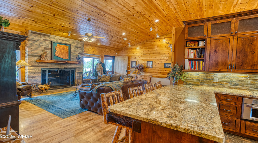Living Area View from Breakfast Bar