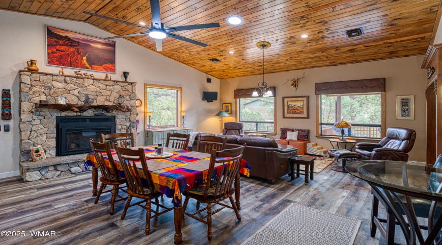 fireplace and living room