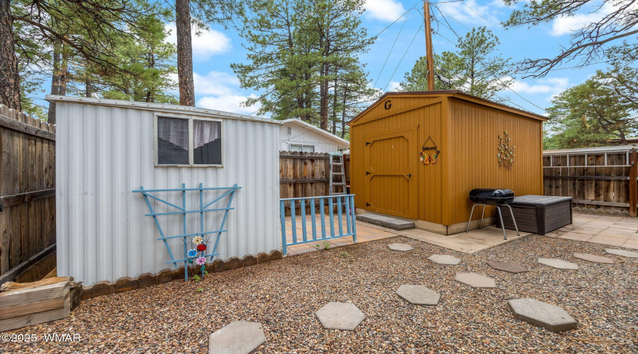 Two sheds for storage