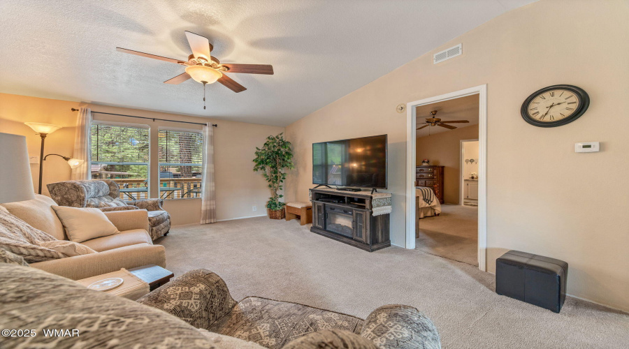 Living room facing Primary bedroom