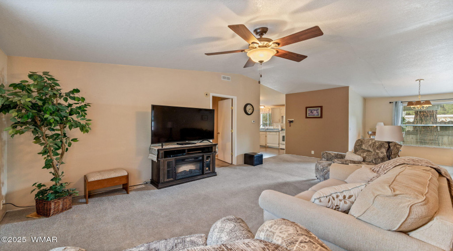 Living room facing kitchen