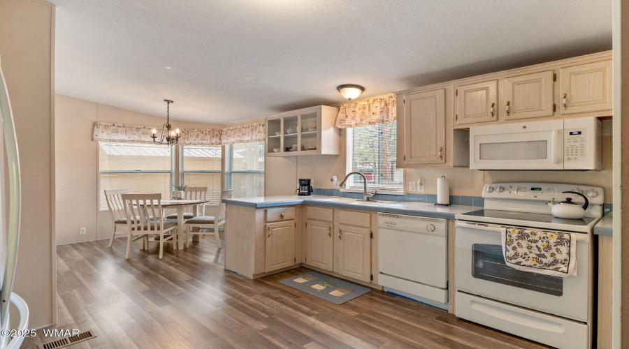 Large kitchen with dining area