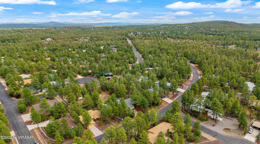 Aerial neighborhood view