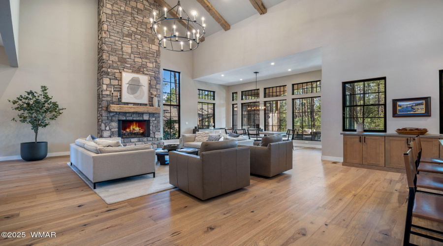 Living open to Dining