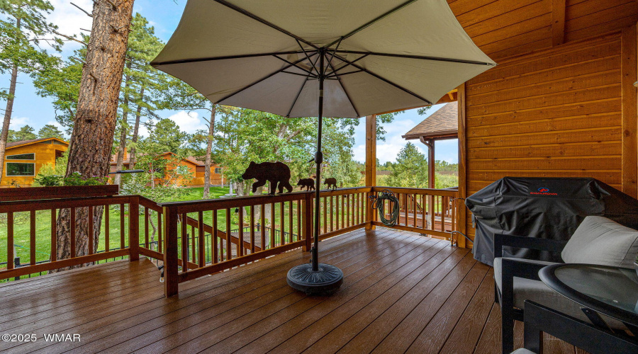 Large covered back deck