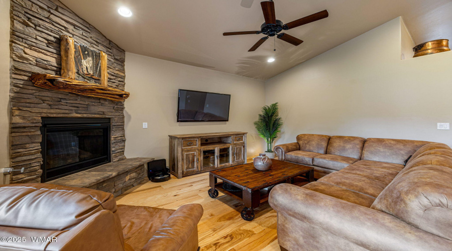 Living room with gas fireplace