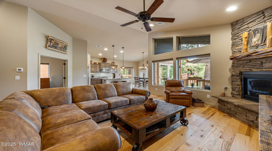 Living room facing kitchen