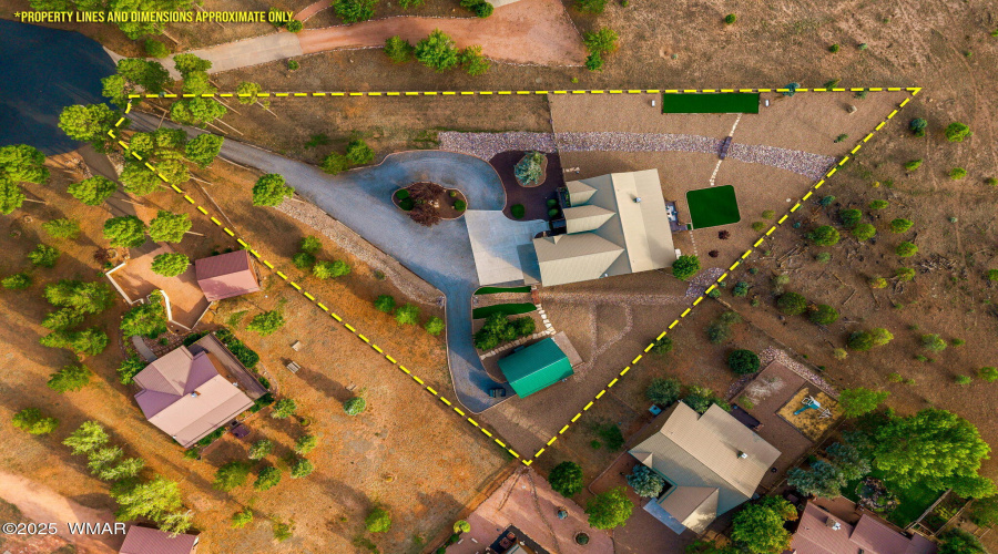 AERIAL VIEW WITH APPROXIMATE LOT LINES