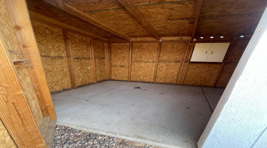 Inside storage building