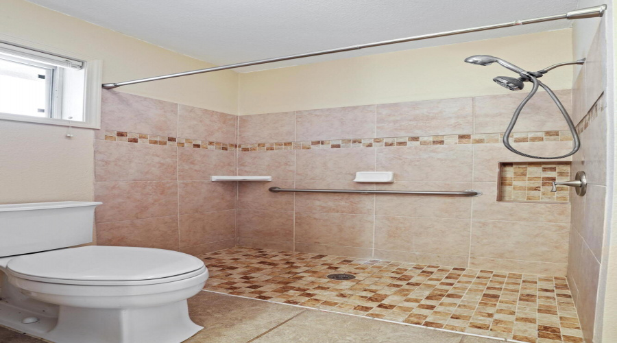 Handicap accessible shower in master