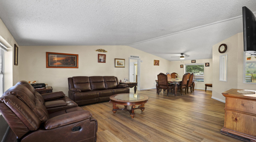 living room and dining