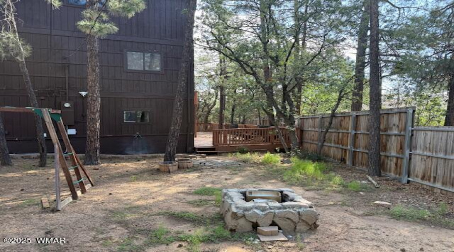 backyard view of deck