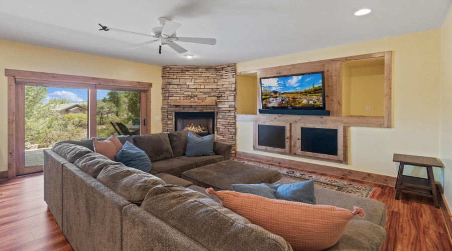 Downstairs entertainment center