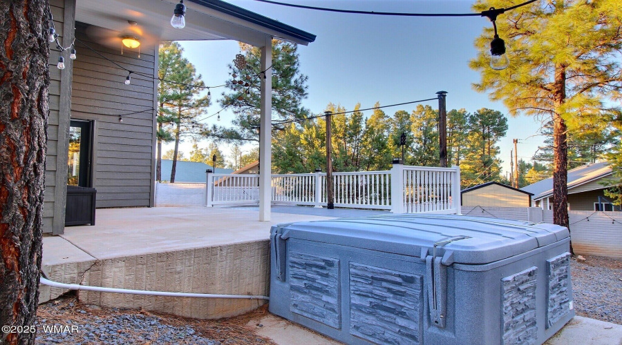 Back yard hot tub