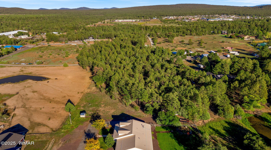 Aerial View of home and land