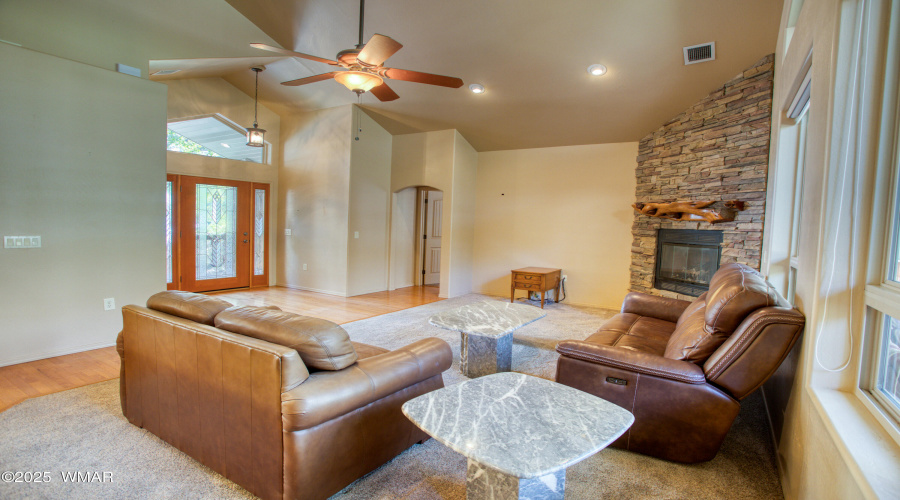 Fireplace & entry