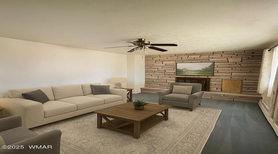 Cozy Living Room with Fireplace