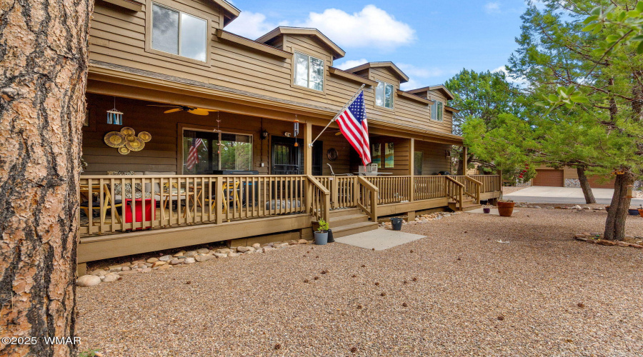 Large back covered deck