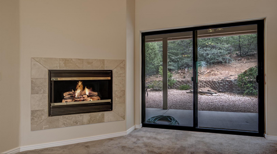 Fireplace/back door