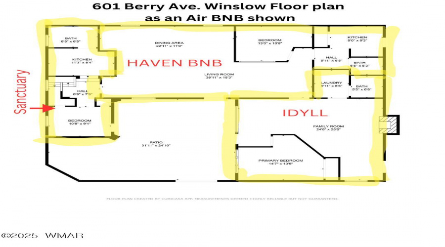 Floor plan as an air BNB