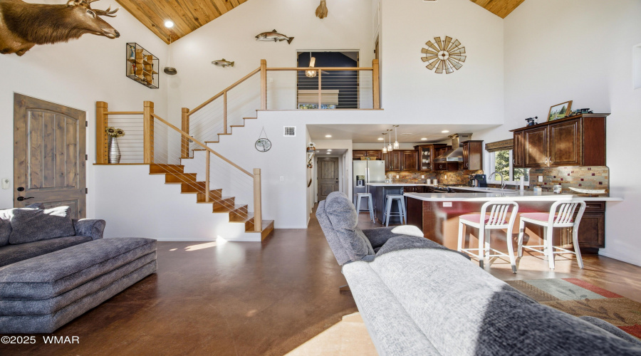 Living facing kitchen