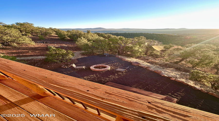 Views and fire pit below