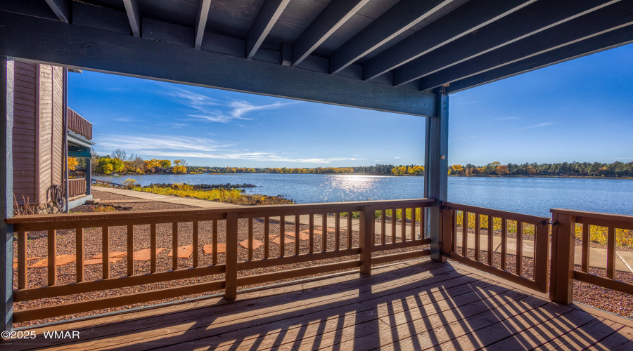 downstairs covered deck looking south